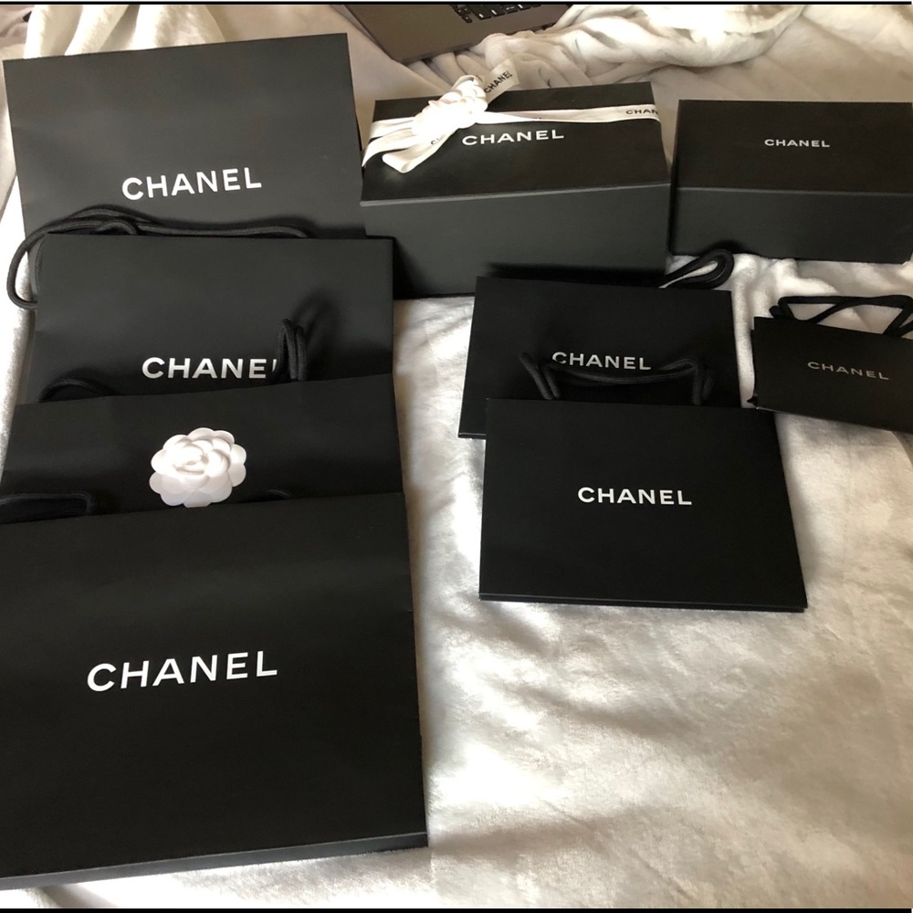 Chanel bundle 2 boxes and 7 shopping bags